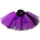 thumbnail image 3 of Falda tutú de bruja para niñas, color negro y morado, disfraz de Halloween para niños, minifalda de tul con flores, atuendo de tutú para bebés y niños con sombrero, 3 of 5
