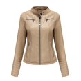 thumbnail image 1 of Women's Faux Leather Motocross Racer Jacket, 1 of 5