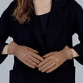 thumbnail image 2 of Women Leather Gloves Driving Ladies TouchScreen Gloves Ruched, 2 of 6