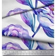 thumbnail image 2 of Soimoi Purple Cotton Duck Fabric Leaves & Floral Printed Fabric 1 Yard 42 Inch Wide, 2 of 3
