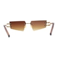 thumbnail image 4 of Luxurious Rimless Geometric Metal Frame Designer Style Sunglasses Gold Brown, 4 of 4