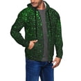thumbnail image 2 of Kdxio Green Sparkling Print Men Hoodies Casual Hoodies for Men with Zip Pockets Full Zip Long Sleeve Sweatshirt Sports Hooded Jacket-Small, 2 of 5
