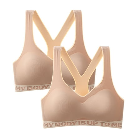 Sngxgn Women s Sports Bras Fitness Backless Padded Low Impact Bra Yoga Crop Tank Top(Beige XXL)