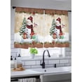thumbnail image 5 of Christmas Sheer Curtains 45 Inch Long 2 Panels, Xmas Snowman Pine Tree Snowflakes Wood Grain Gold Light Filtering Rod Pocket Semi Sheer Curtains, Sheer Voile Drapes for Living Room Bedroom, 52"x45", 5 of 5
