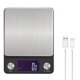 thumbnail image 1 of Báscula de cocina digital de 5 kg, báscula de bolsillo para alimentos, mini báscula multifunción recargable por USB (roja) para cocinar y hornear, 1 of 4