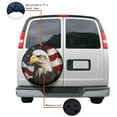 thumbnail image 4 of KAKALAD Bald Eagle American Flag 05 Spare Tire Cover Universal Car Vehicle Tools For Rv SUV Truck Camper Travel Trailer Accessories Buckle 17” Inch, 4 of 6
