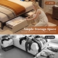 thumbnail image 5 of Bolvdo Adult Rustic Lodge Metal MDF Bookcase Bed with Charging Station and LED, Beige, 5 of 7