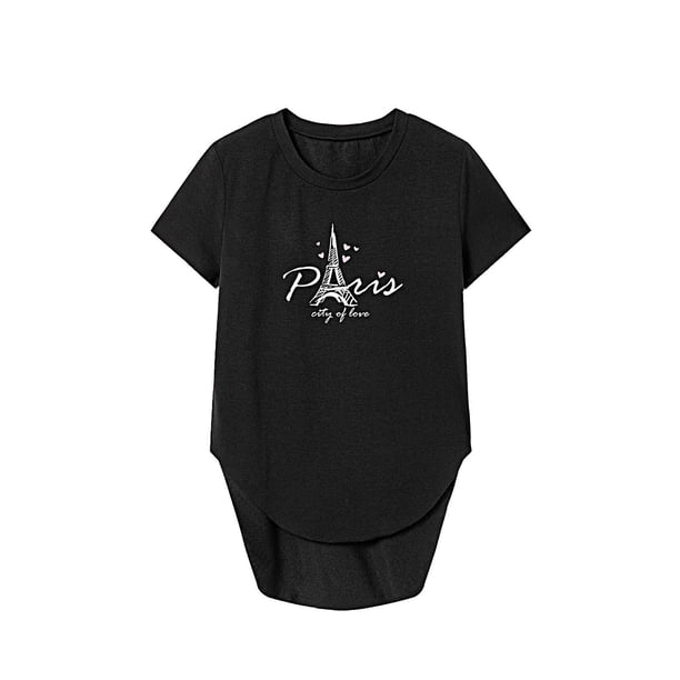 Camiseta para mujer Camiseta clásica de manga corta transpirable y elegante para viajes, oficina, playa S