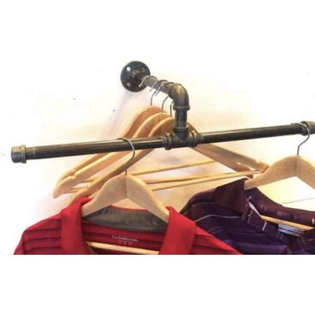 20" urban industrial pipe wall rack - clothing rack, closet organization, retail display