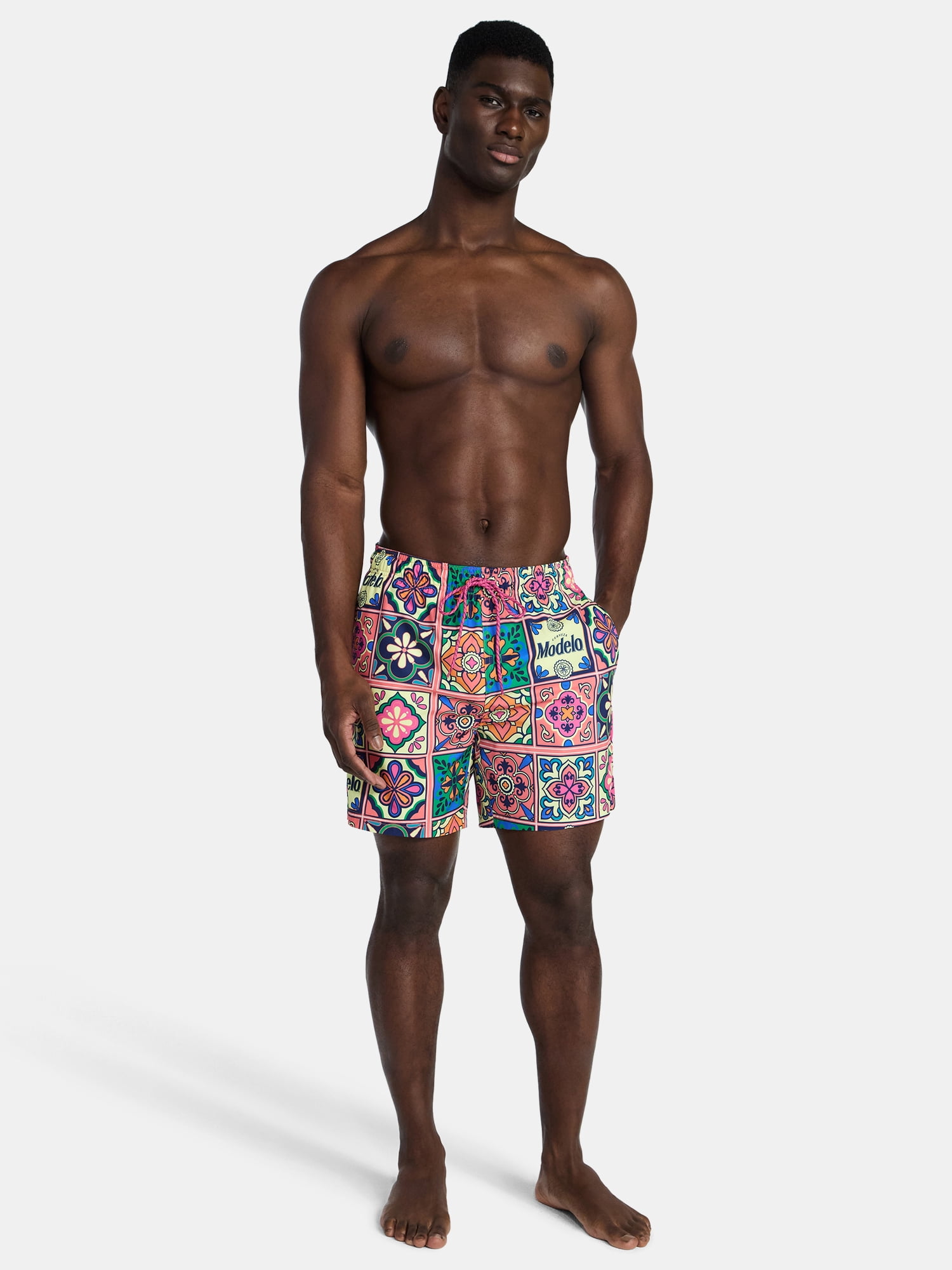Modelo Men's and Big Men's Print Board Shorts, Sizes S-3XL