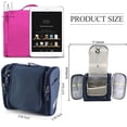 thumbnail image 2 of Gustave Extra Large Capacity Hanging Toiletry Bag, Travel Cosmetic Kit Sturdy Metal Hook Organizer Makeup Bag Grooming Tools "Navy Blue", 2 of 13