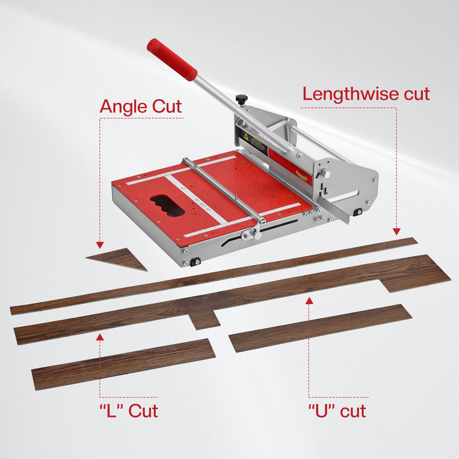 10mm Thick Floor Cutter - 13" Pro Vinyl Floor Cutter for LVP, LVT, WPC, SPC, PVC, VCT, Rigid Core Vinyl Flooring - Honing Stone Included -