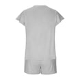 thumbnail image 6 of Jalioing Women's Shorts Set Short Sleeve V Neck Tops and Drawstring Lounge Set 2 Piece Pajama with Pocket, 6 of 9