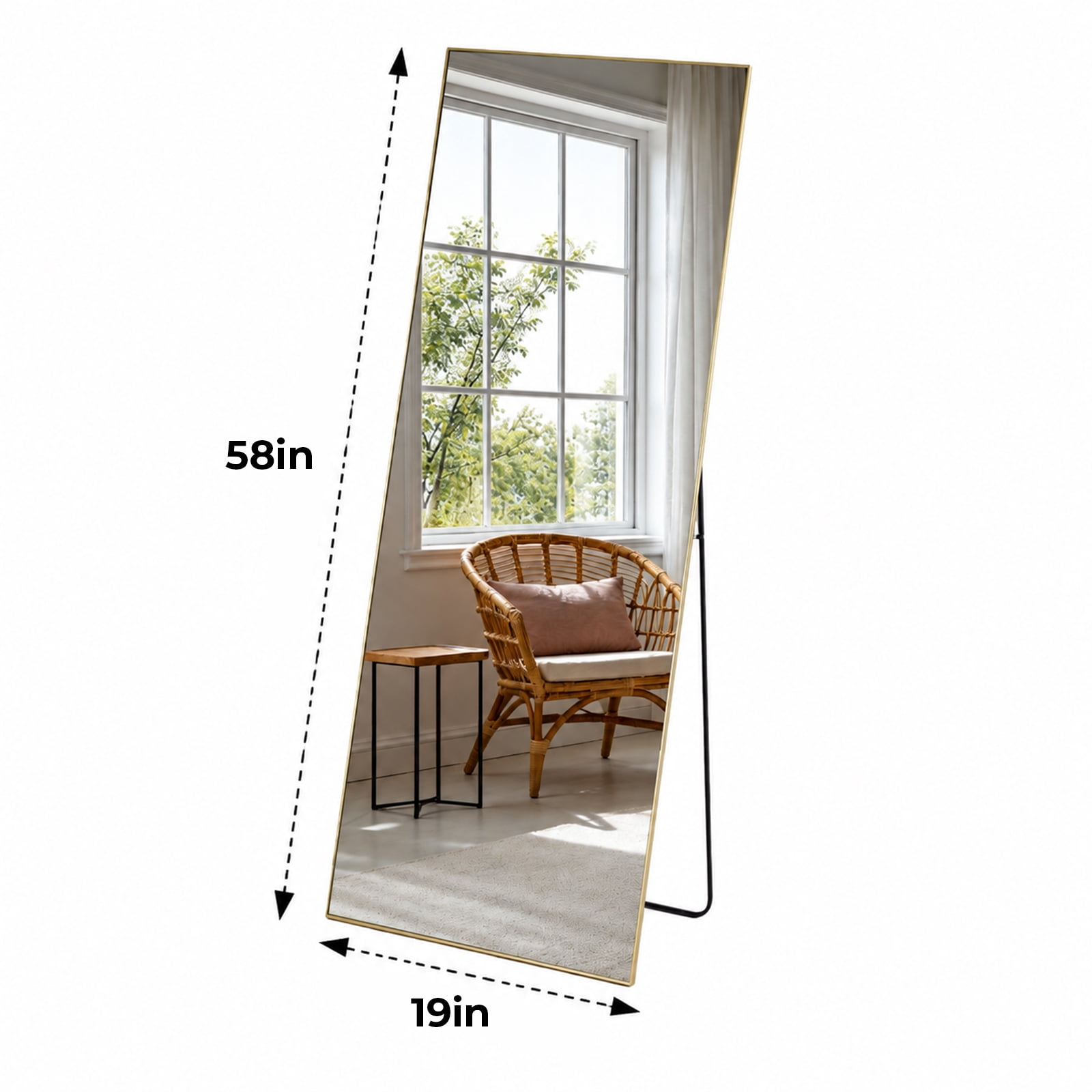 Alvantor Wall Full Length Mirror, Standing Mirror Full Body with Aluminium Frame, Cloakroom Modern Simple Home Decor, Can Be Hanging, Leaning or Wall