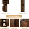 thumbnail image 5 of Vabches Farmhouse 64.8'' Tall Corner Cabinet with 4 Doors and 5 Storage Shelves for Kitchen, Living Room, Brown, 5 of 8