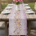 thumbnail image 4 of Coastal Beach Table Runner 72 Inches, Summer Ocean Sea Starfish Pink Wooden Grain Bed Runner Dresser Scarves Tabletop for Indoor Outdoor Parties/Ceremony/Banquet, 16" x 72", 4 of 9