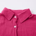 thumbnail image 6 of Duoif Womens Tops Womens Shirts Button down Dress Shirts Casual Short Sleeve Textured Collared Summer Work Blouse Camping Clothes Hot Pink S, 6 of 8