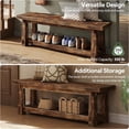 thumbnail image 3 of Fnova 55 Inch Solid Fir Wood Entryway Bench, Rustic Shoe Bench with Open Storage Shelf for Entryway Mudroom Bedroom Dining Room Hallway, 3 of 7
