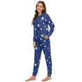 thumbnail image 3 of YIGSECU Women Star Print Pajamas Set Long Sleeve Top and Drawstring Pants with Pockets, 3 of 14