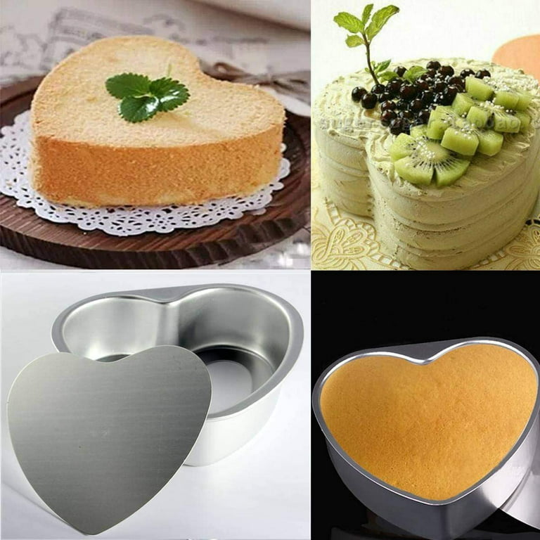 1pc Heart Shaped Cake Pans with Removable Bottom Aluminum Heart Cake Mold Heart  Baking Pan for Oven Baking DIY Birthday Valentine's Day Cheesecake Chiffon  Cake