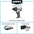 HART 20Volt Cordless Impact Driver Kit, (1) 1.5Ah LithiumIon Battery