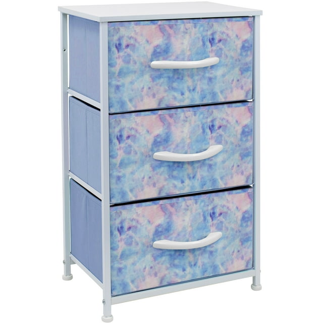 Sorbus 3 Drawer Nightstand Chest End-Table Dresser - Tie Dye