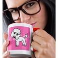 thumbnail image 2 of 3drose, Cute White Poodle Pink Paw Print Background, 15oz Two-tone Red Mug, 2 of 6