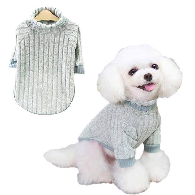 Ropa para perros Ropa suave para mascotas Camisa de lana Suéter de punto cálido de invierno para mascotas pequeñas y medianas Verde