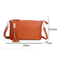 thumbnail image 3 of Jiibva Women Lady Leather Zipper Crossbody Handbags Shoulder Bag Female Tassel Bags Satchel with Adjustable Strap, 3 of 4