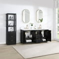 thumbnail image 4 of Cadiz 72" Double Fir Wood Black Vanity with Lightning White Composite & Mirror, 4 of 17
