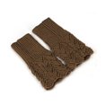 thumbnail image 2 of Dyfzdhu Women Warm Winter Brief Paragraph Knitting Half Fingerless Gloves KH Khaki, 2 of 3