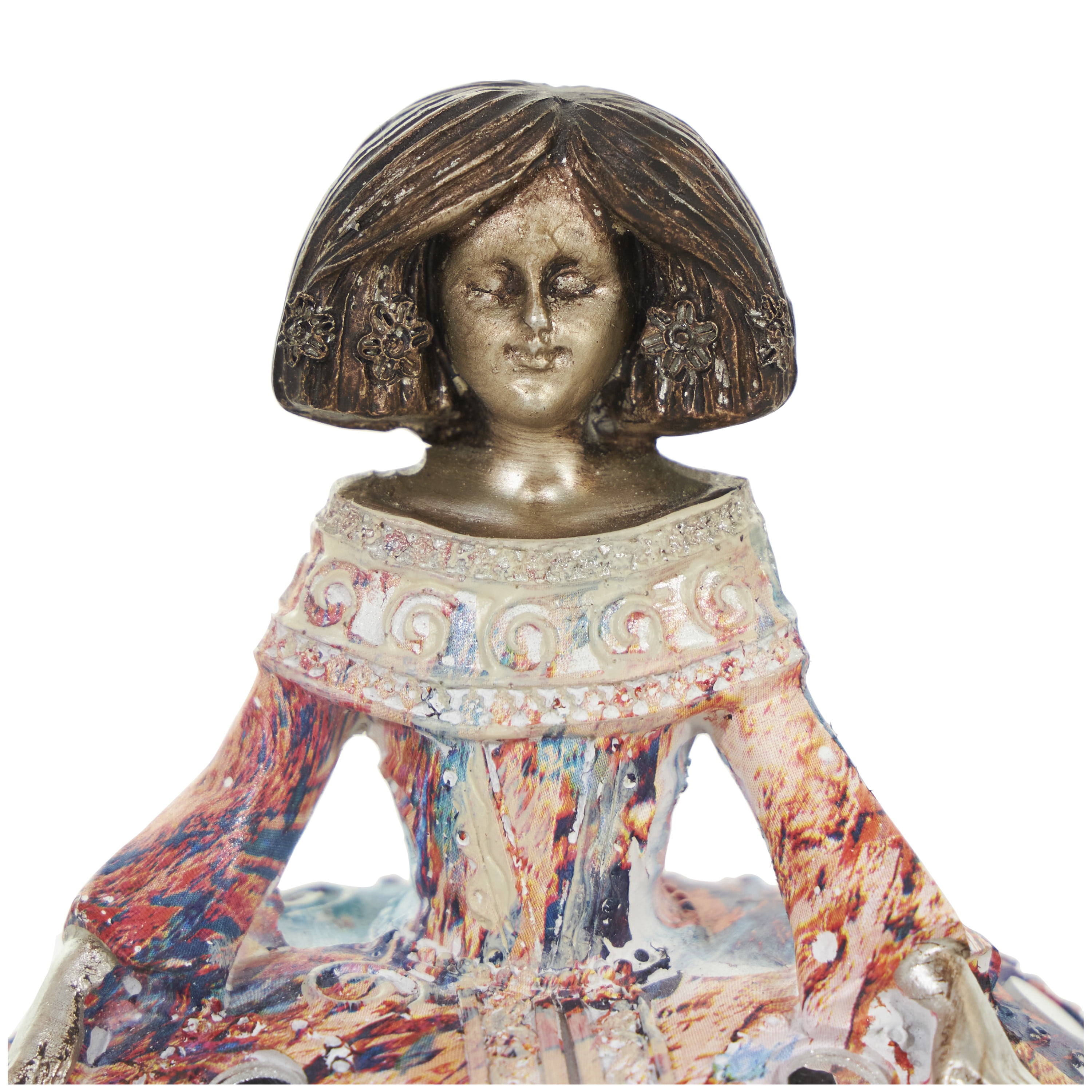 DecMode 5"W, 6"H Polystone Tuscan Sculptures, Multi Colored, 2-Piece