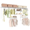 thumbnail image 1 of Gymax Wire Closet Organizer System Wall-mounted Adjustable Storage Shelves Coats White, 1 of 10