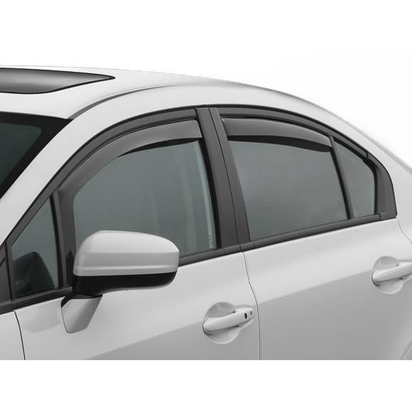 Fits 2012-2015 Honda Civic Weathertech Rainguard 82699 Aerodynamic Design; In-Channel; Dark Smoke; Acrylic; Set of 4