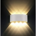 thumbnail image 1 of Aplique de pared interior, dormitorio moderno impermeable, accesorios de iluminación de montaje en pared para pasillo de 8W, luces de pared blancas mate arriba y abajo, 1 of 5