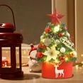 thumbnail image 6 of CASAFUN 17.7 Inch Mini Christmas Tree Set, Table Top Artificial Christmas Trees with LED Lights, Tree Topper Ornaments and Red Berries for Holiday Indoor Home Desktop Christmas Decoration, 6 of 6