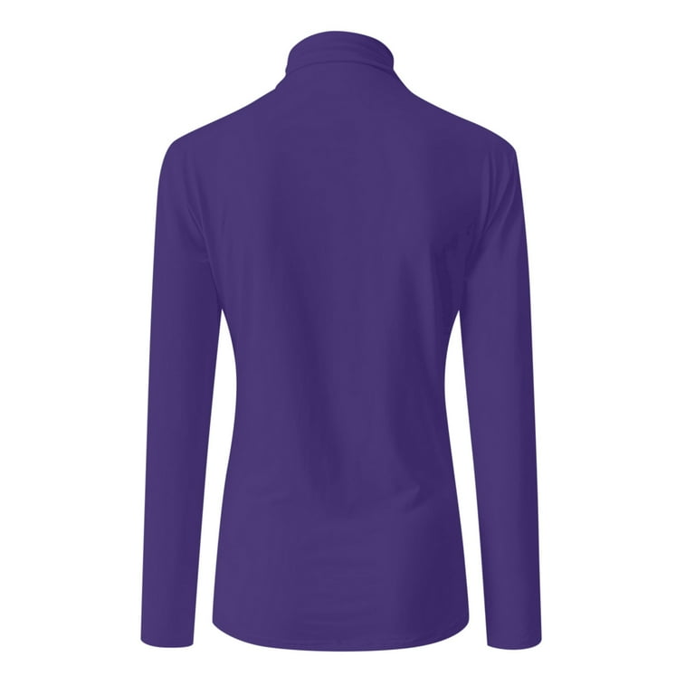 ShomPort Women's Mock Turtle Neck Slim Long Sleeve T Shirt Fall