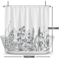 thumbnail image 2 of Flower Shower Curtain Black and White Floral Set for Bathroom Minimalist Fabric Bath Curtain with Hooks (72"x72) Add a Classic and Refined Touch to Your Bathroom, 2 of 6