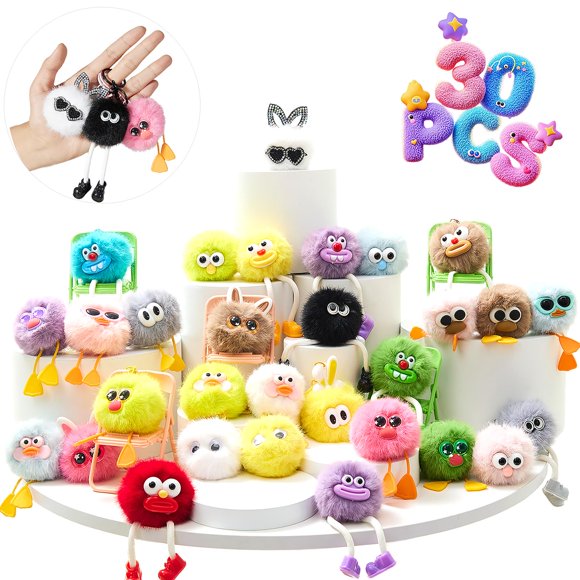 Llavero OmyFav Kids de felpa esponjosa, 30 unidades, para regalos de fiesta