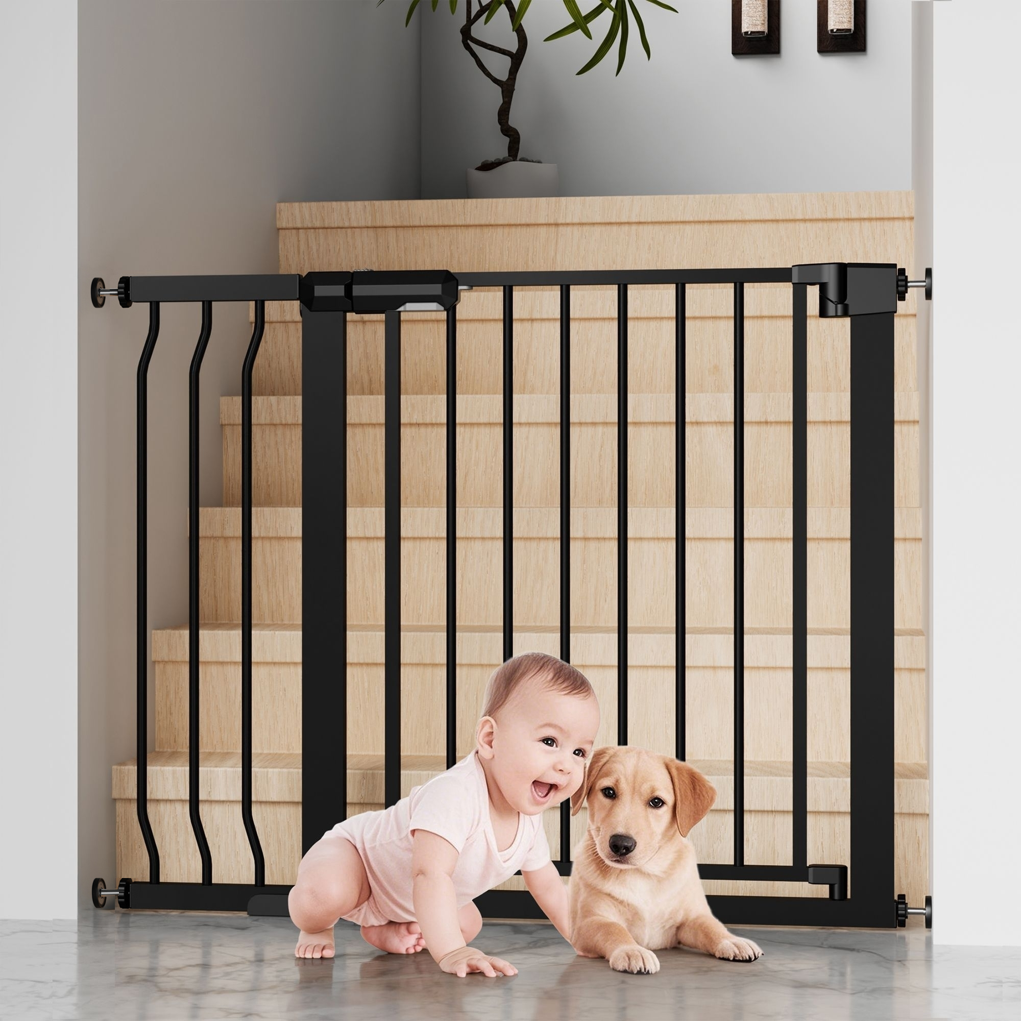 Vomeast Extra Tall Baby Safety Gate, 29.93-48.8 in, Black photo 3