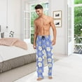 thumbnail image 7 of Floral Daisy Pattern Ghost Pajama Pants, Men's Lounge Pants Light with Drawstring and Pockets, Christmas New Year Birthday Father's Day Gifts, Medium, 7 of 7