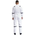 thumbnail image 4 of MSemis Men's 100% Cotton Work Overalls Reflective Strips Jumpsuit Dustproof Dungarees Coveralls White 5XL/195, 4 of 7
