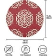 thumbnail image 4 of GZHJMY Damask Talavera Red Round Placemats Durable Non-Slip Heat and Stain Resistant Placemat for Kitchen Table Decoration Outdoor BBQ Activities(4PCS) Table Mat, 4 of 7