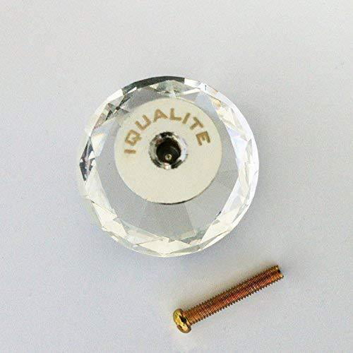 IQUALITE 12pcs Diamond Shape Crystal Glass 30mm Drawer Knob Pull Handle Usd for Cabinet Drawer IQ_01
