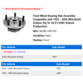 thumbnail image 2 of Front Wheel Bearing Hub Assembly - Compatible with 1995 - 2006 Mitsubishi Eclipse (Up To 10/31/2005 Vehicle Production) 1996 1997 1998 1999 2000 2001 2002 2003 2004, 2 of 2