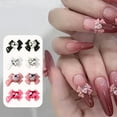 thumbnail image 2 of dianhelloya 10 Pcs Nail 3D Effect Bow Heart Rhinestone Lightweight Nail Decoration Contrast Color Nail DIY Anti-crash Glitter Pink, 2 of 7