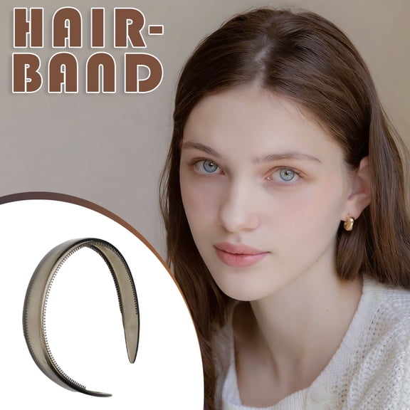 UNLLLL Wide Tortoiseshell Headband, Elastic Plastic Hairband with Fine Tooth Non Slip Grip, Lightweight and Durable, for All Hair Types and Daily Styling