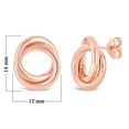 thumbnail image 4 of Italian 14k Rose Gold Shiny Modern Petite Double Eternity Circle Stud Earrings - Rose, 4 of 6