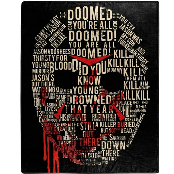 Friday The 13th Jason Vorhees Big Talker Micro Raschel Throw Blanket 50"x60"
