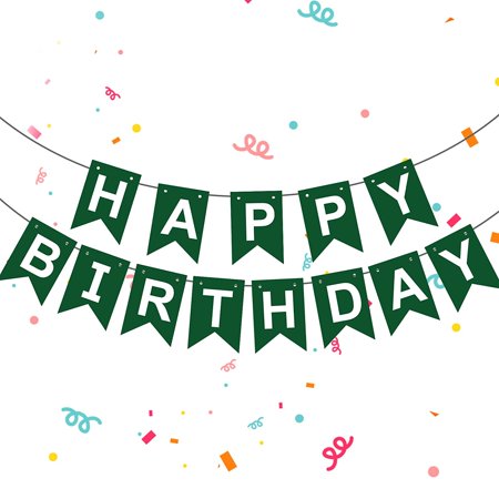 PERTTYUNG Green Happy Birthday Banner Dark Green Happy Birthday Banner ...